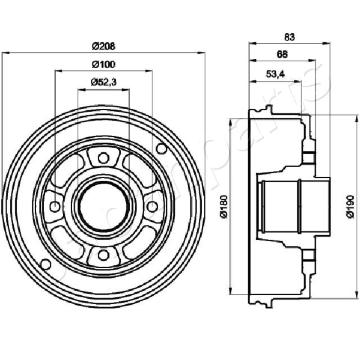 Brzdový bubon JAPANPARTS TA-0707