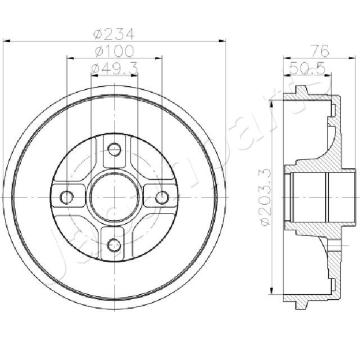 Brzdový bubon JAPANPARTS TA-0710