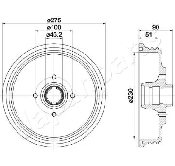Brzdový bubon JAPANPARTS TA-0908