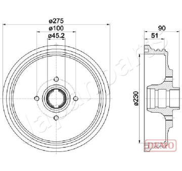 Brzdový bubon JAPANPARTS TA-0908C