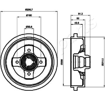 Brzdový bubon JAPANPARTS TA-0909