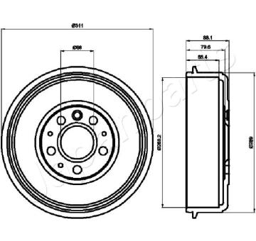 Brzdový bubon JAPANPARTS TA-0914