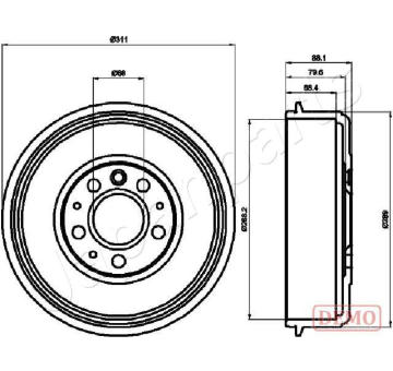 Brzdový bubon JAPANPARTS TA-0914C