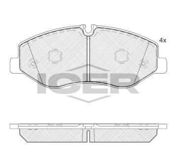 Sada brzdových destiček, kotoučová brzda ICER 142191