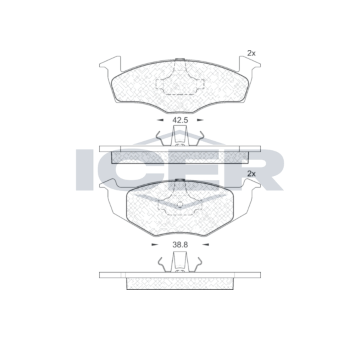 Sada brzdových destiček, kotoučová brzda ICER 181178