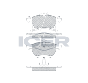 Sada brzdových destiček, kotoučová brzda ICER 181248
