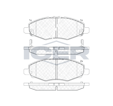 Sada brzdových destiček, kotoučová brzda ICER 181867
