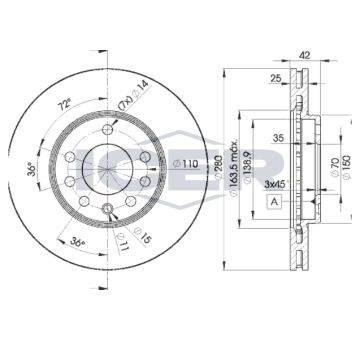 Brzdový kotouč ICER 78BD9060-2