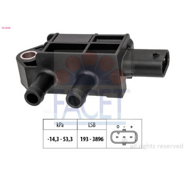 Senzor, tlak výfukového plynu FACET 10.3438