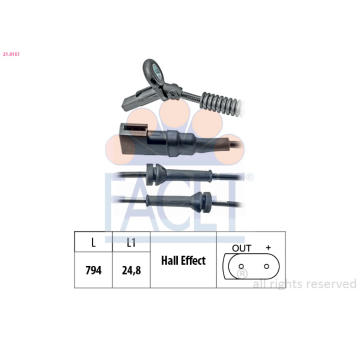 Snímač, počet otáček kol FACET 21.0151