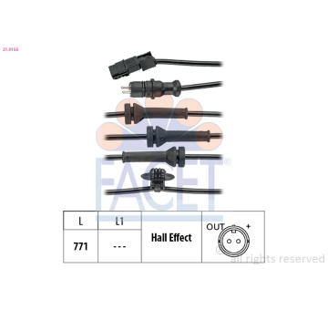 Snímač, počet otáček kol FACET 21.0156