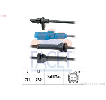 Snímač, počet otáček kol FACET 21.0182