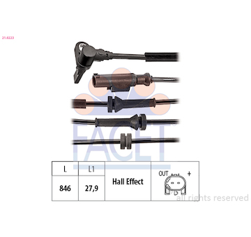 Snímač, počet otáček kol FACET 21.0223