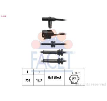 Snímač, počet otáček kol FACET 21.0232