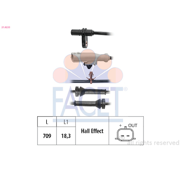 Snímač, počet otáček kol FACET 21.0233