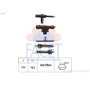 Snímač, počet otáček kol FACET 21.0235