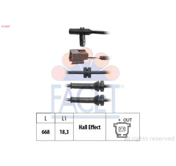 Snímač, počet otáček kol FACET 21.0237