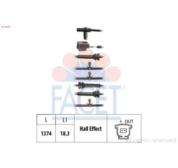 Snímač, počet otáček kol FACET 21.0238