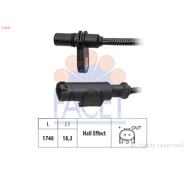 Snímač, počet otáček kol FACET 21.0243