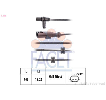 Snímač, počet otáček kol FACET 21.0266