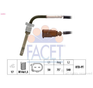 Cidlo, teplota vyfukovych plynu FACET 22.0018