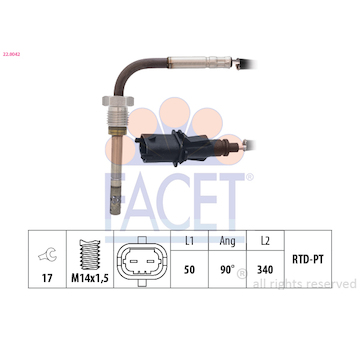 Čidlo, teplota výfukových plynů FACET 22.0042