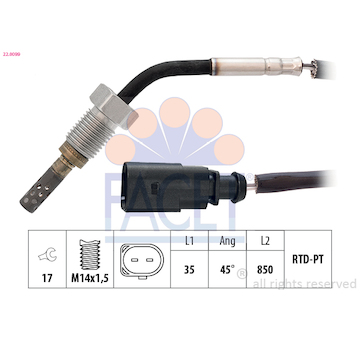 Cidlo, teplota vyfukovych plynu FACET 22.0099