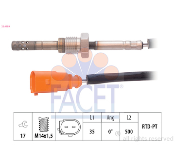 Cidlo, teplota vyfukovych plynu FACET 22.0159