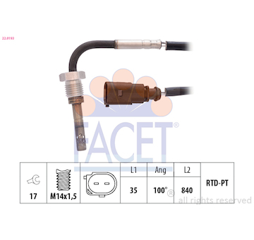 Cidlo, teplota vyfukovych plynu FACET 22.0193