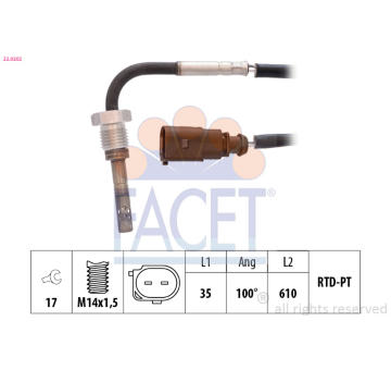 Snímač teploty výfukových plynov FACET 22.0202