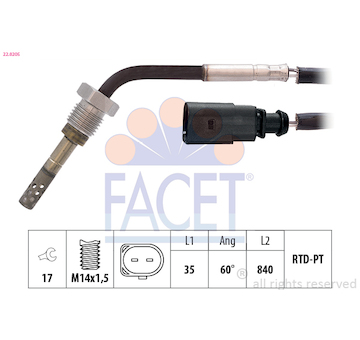Cidlo, teplota vyfukovych plynu FACET 22.0205