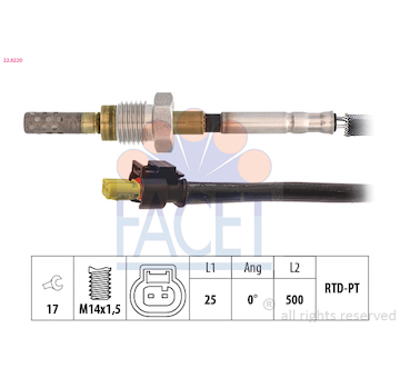 Cidlo, teplota vyfukovych plynu FACET 22.0220