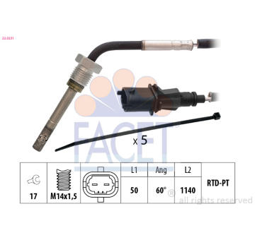Cidlo, teplota vyfukovych plynu FACET 22.0231