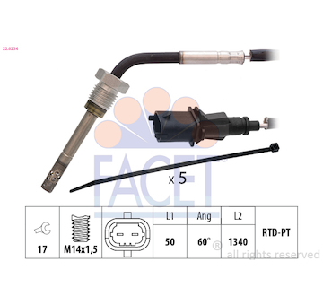 Cidlo, teplota vyfukovych plynu FACET 22.0234