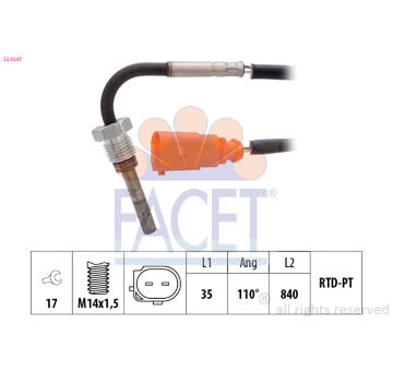 Cidlo, teplota vyfukovych plynu FACET 22.0247