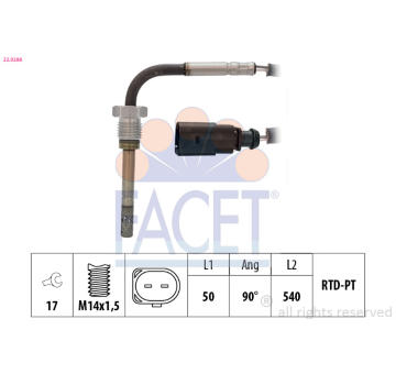 Čidlo, teplota výfukových plynů FACET 22.0288