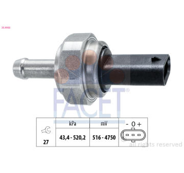 Senzor, tlak vyfuk.plynu FACET 25.0002