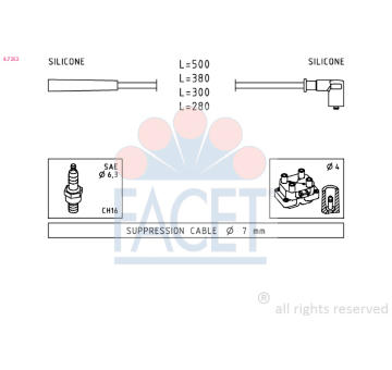 Sada kabelů pro zapalování FACET 4.7252