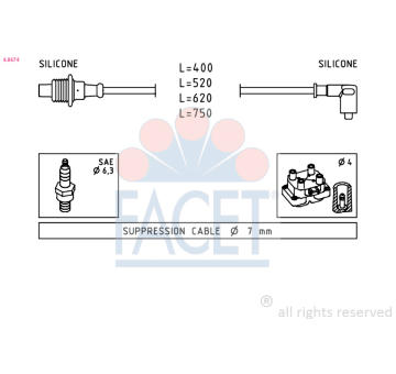 Sada kabelů pro zapalování FACET 4.8674