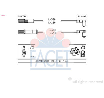 Sada kabelů pro zapalování FACET 4.9451