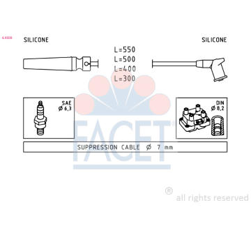 Sada kabelů pro zapalování FACET 4.9509