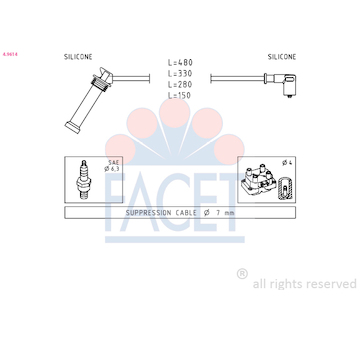 Sada kabelů pro zapalování FACET 4.9614