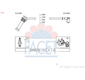 Sada kabelů pro zapalování FACET 4.9625