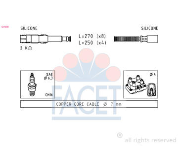 Sada kabelů pro zapalování FACET 4.9649