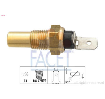 Snímač, teplota chladiva FACET 7.3115