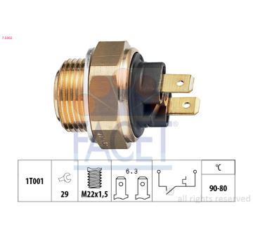 Teplotní spínač, větrák chladiče FACET 7.5002