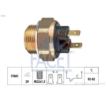 Teplotní spínač, větrák chladiče FACET 7.5016