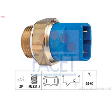 Teplotní spínač, větrák chladiče FACET 7.5032