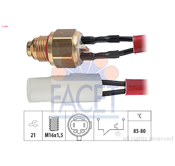 Teplotní spínač, větrák chladiče FACET 7.5065