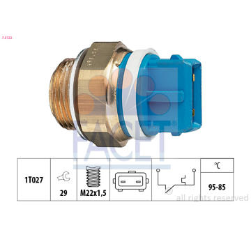 Teplotní spínač, větrák chladiče FACET 7.5122